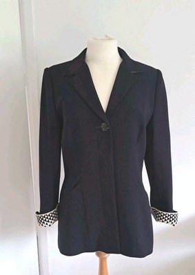 Tomasz Starzeweski Designer Wolljacke dunkelblau 10 12 Kontrastbündchen Hochzeit 
