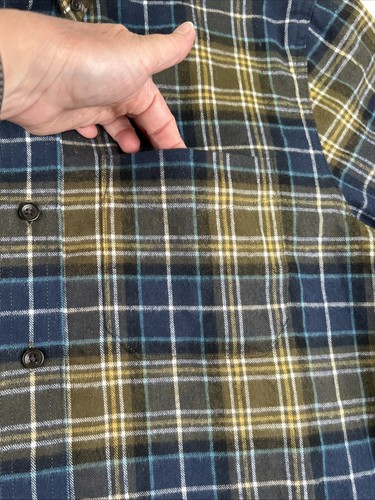 LL Bean Hemd Herren groß kariert Flanell Button Down traditionelle Passform Tasche Baumwolle - Bild 9 von 20