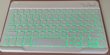 Wireless Universal Bluetooth Keyboard Magnetic Short Tablet Backlit White OB