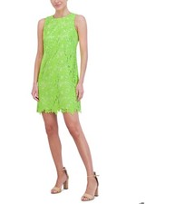 Jessica Howard Womens Floral Lace Shirt Dress, Green, Petite, 4P