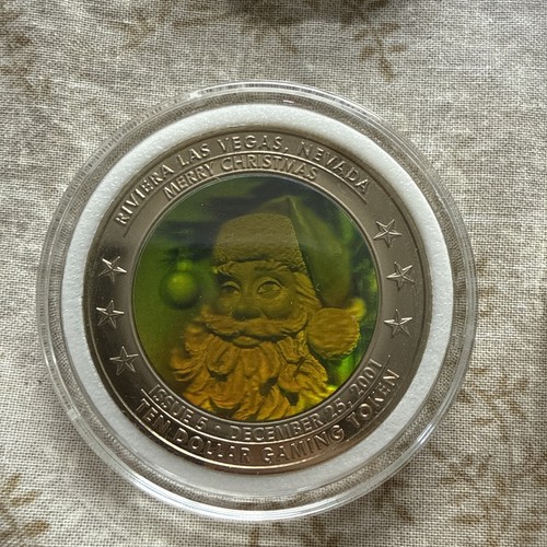Holographic Gaming Token Riviera Hotel And Casino Christmas 2001