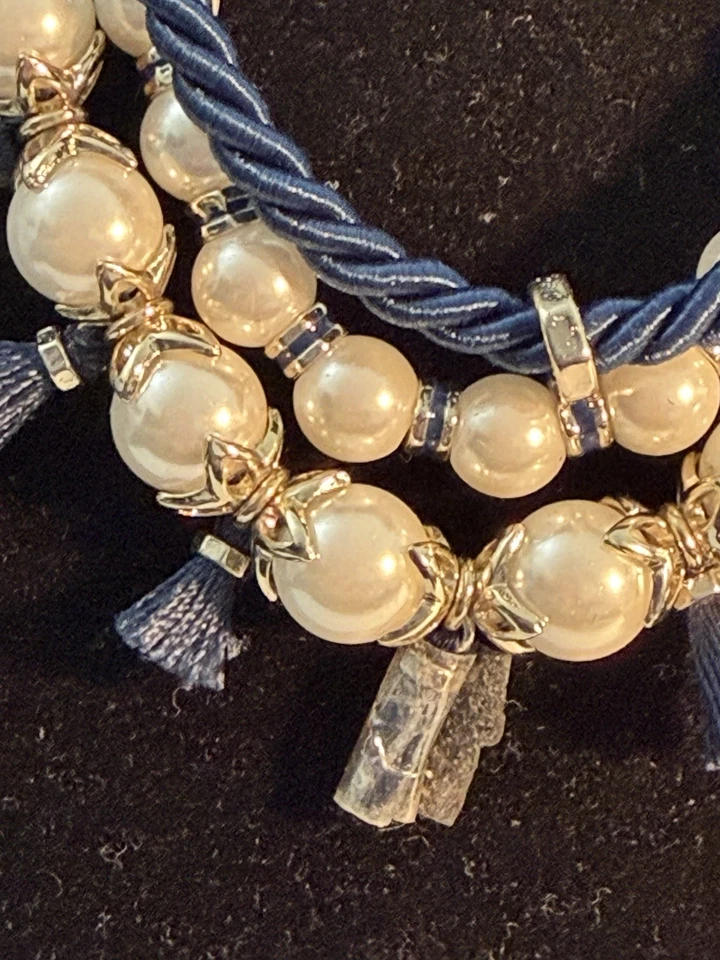 Collar Ivanka Trump Imitación Perla Y Flecos Nunca Usado 18 Pulgadas Tono Dorado Foto 2 de 4