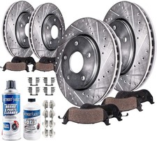 Front Rear Drilled Rotors Ceramic Brake Pads Kit For 2011-2014 Ford Mustang