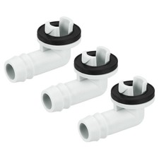 15mm Air Conditioner Drain Hose Connector Tube Elbow Fitting Part Beige 3pcs