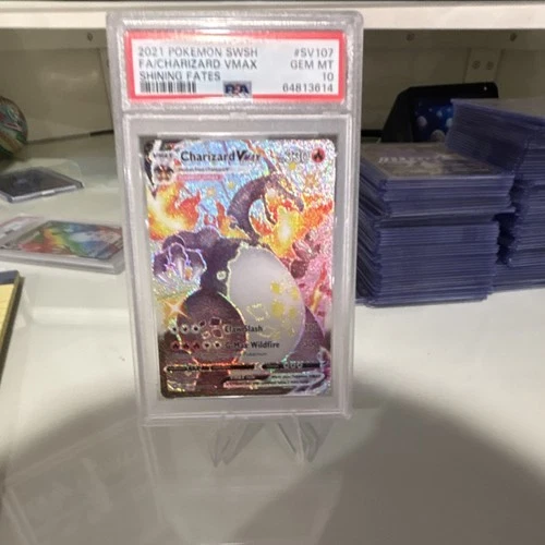 Pokémon Shining Fates Charizard VMAX Full Art Holo SV107/SV122 PSA 10