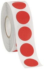 SSWBasics Self-Adhesive Labels 3/4" Diameter Circle - Red - 1000 Labels Per