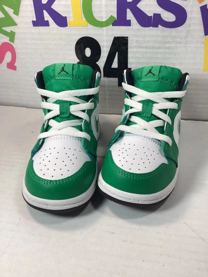 Nike Air Jordan Retro 1 Mid 'Lucky Green' niño pequeño talla 8c Foto 2 de 4
