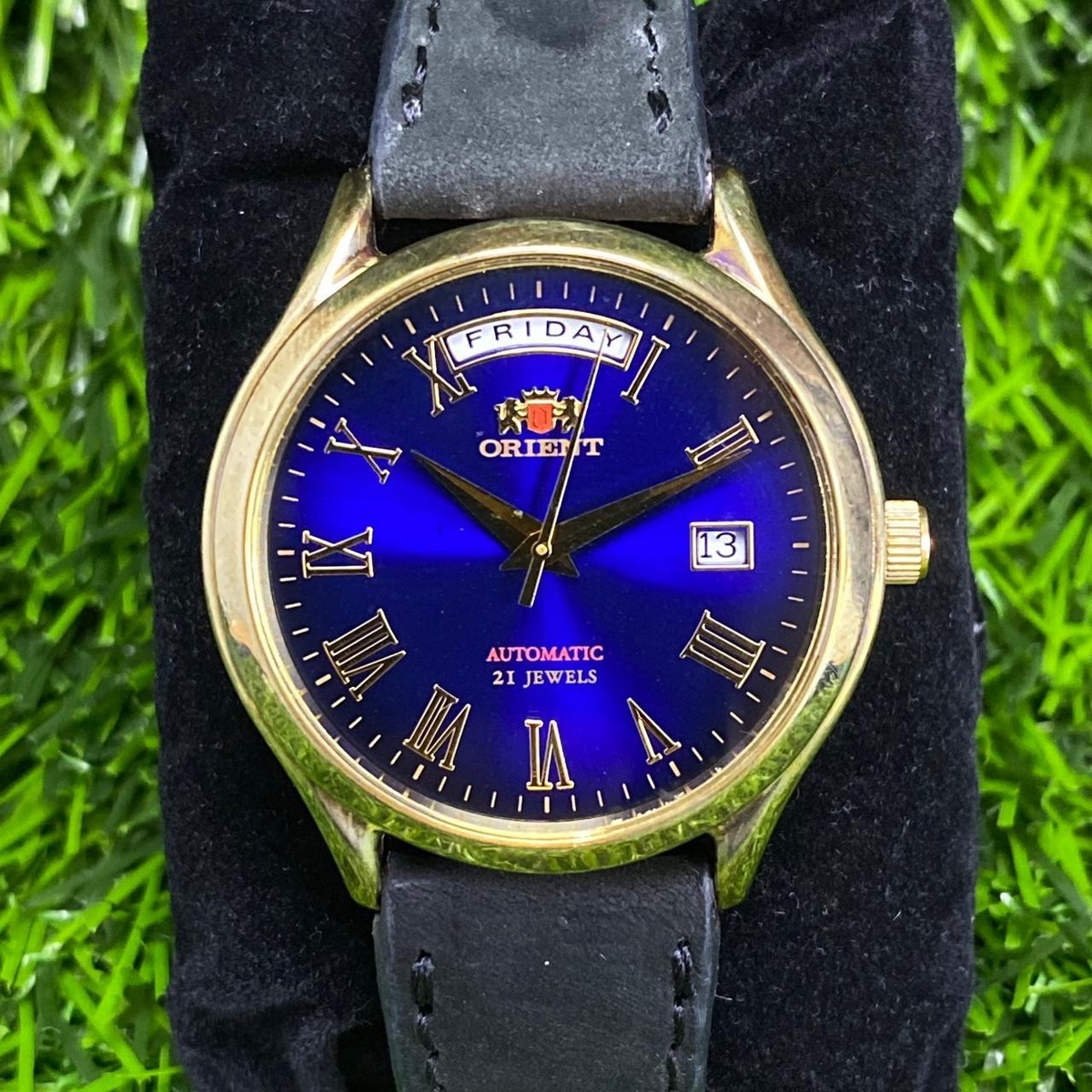 ✨ORIENT✨オリエント✨デイデイト✨21JEWELS✨腕時計✨ Rare Orient President Day Date Blue Dial Roman Index Automatic 21J