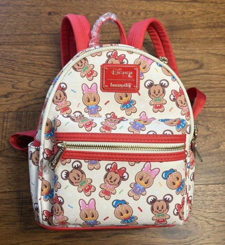 New Loungefly Disney Mickey Gingerbread multi AOP Mini Backpack Fairy Kei Kawaii