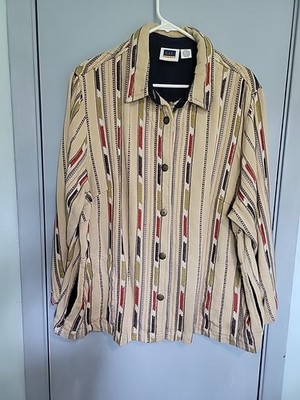 CST Sport Unconstructed Jacket Pockets  Rayon Cotton Aztec Print Shacket 2x