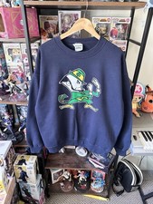 Vintage Notre Dame Fighting Irish Navy Crewneck Sweatshirt Men s L Faded Graphic