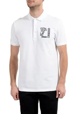 Versace Collection Men's White Logo Short Sleeve Polo Shirt
