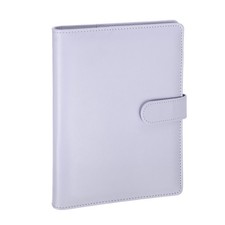 A5 PU Leather Binder Protector 6 Ring Loose Leaf Notebook Shell Purple