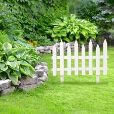 1/10 Plastic White Garden Picket Fence Panels Yard Lawn Home Decor Garden Border