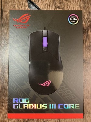 ASUS ROG Gladius III Core Gaming Mouse, 12000 DPI, RGB, 5 Programmable Buttons