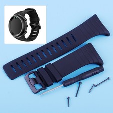 Black Rubber Watch Strap Band Wristband Replacement For Suunto Core SS014993000