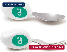 doddl Toddler Utensils, Ergonomic Fork and Spoon Set for Self Feeding, Stainless