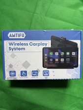 AMTIFO A28 Carplay Dash Mount Screen - Wireless, 7" Touch, Dash & Backup Camera