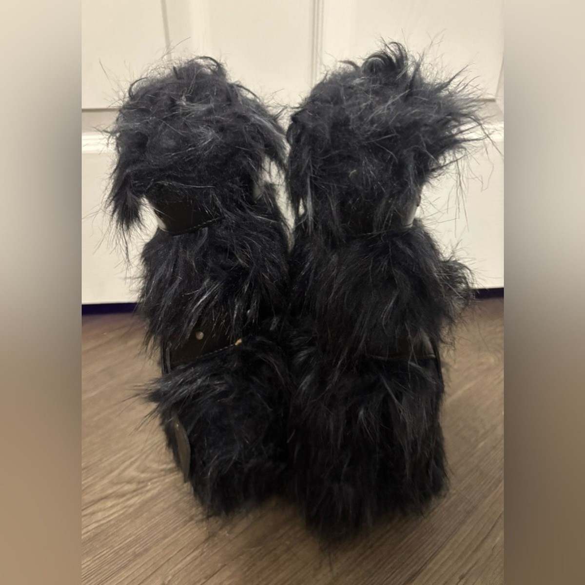 Dolls Kill / Club Exx Blue Low Wild Instincts Faux Fur Boots Size