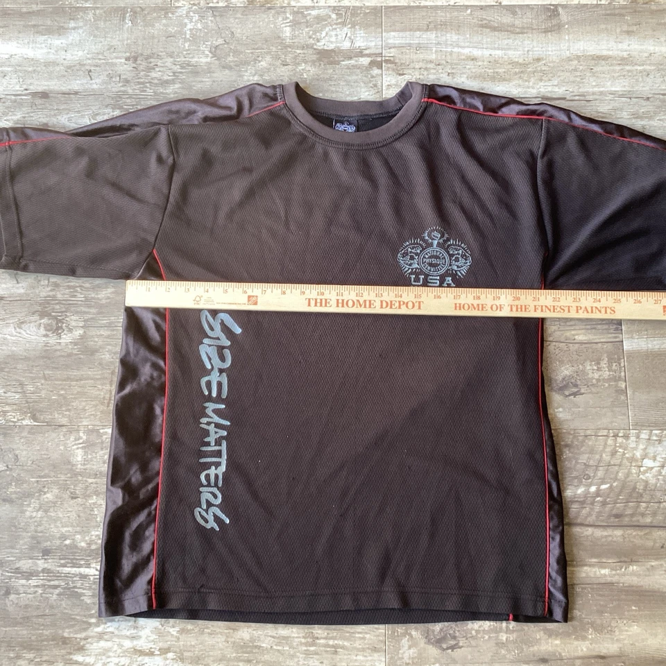 Camisa atlética marrón para hombre del Comité Nacional de Física de EE. UU. Body Building grande Foto 4 de 4