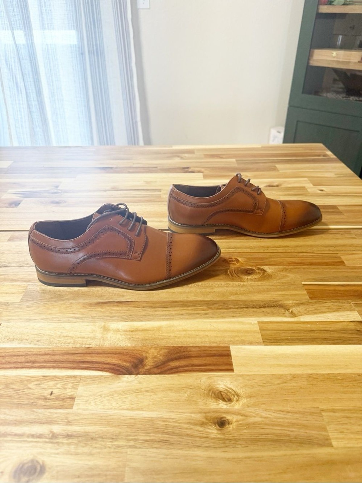 Stacy Adams Dickinson Cap Toe Oxford Loafers Leather Big Boys Kids Size 6 Cognac image 8