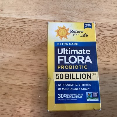 RenewLife Ultimate Flora Extra Care Probiotic Capsules - 30 Count Exp 10/26