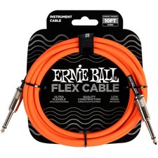 Ernie Ball FLEX Straight to Straight Instrument Cable 10 ft. Orange