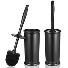 Toilet Bowl Brush Holder Set: 2 Pack Modern Deep Cleaning Bathroom Toilet Scr...