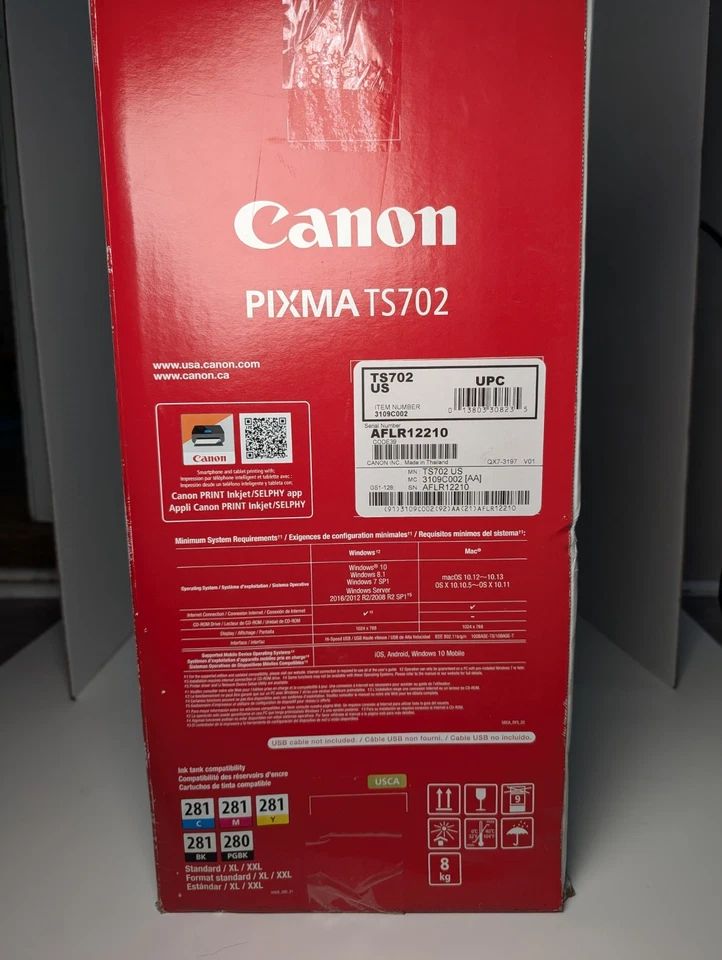 Canon Pixma TS702 Wireless Printer New In Box With Ink Set - Image 2 of 4