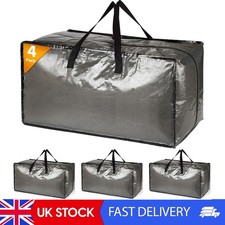 4 Pack Extra Large Heavy Duty Storage Boxes With Lids For Moving House, Big