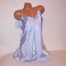 Victoria Secret Lingerie Chemise Slip Medium Blue Shimmer Wireless New