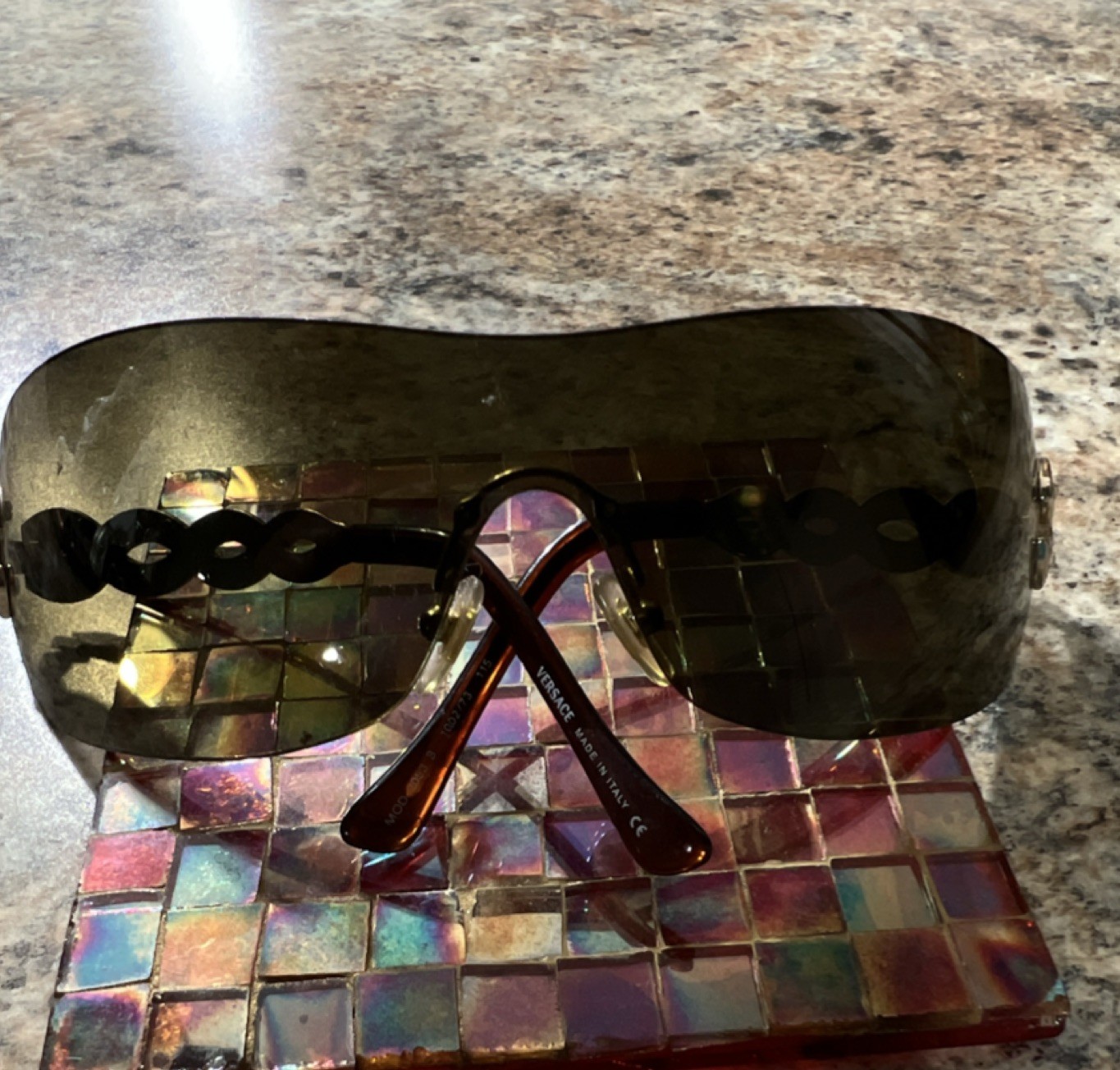 Authentic Versace MOD 2053 Shield Sunglasses Brow… - image 1