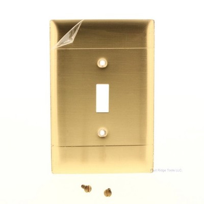 Sierra SB01 Brass Jumbo Sized 1-Gang Lined Toggle Switch Cover Wallplate