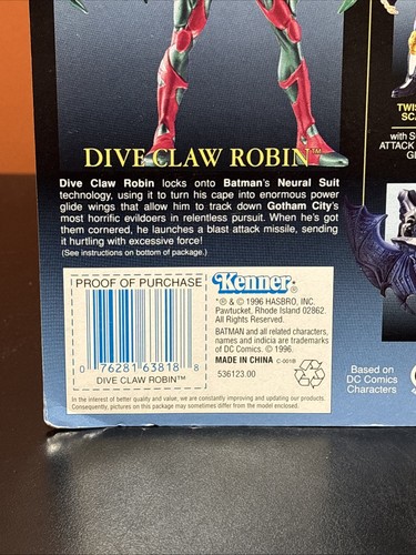 1996 Kenner Batman Legends of The Dark Knight Dive Claw Robin Action Figure - Photo 6/7