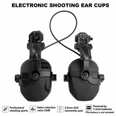 Electronic Hearing Protection Headset for Helmet Mounts - Multi-Angle Adjustable