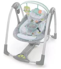 Ingenuity Swing 'n Go Hugs And Hoot Baby Swing Portable 5 Swing Motions
