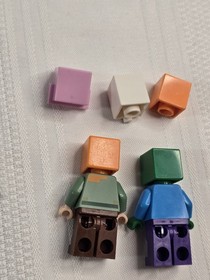 LEGO 21123 Minecraft Iron Golem Complete Minifigs Manual Pig Alex Zombie Pumpkin