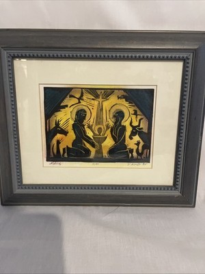 Nativity Print Signed And Numbered Framed/Matted Very Unique