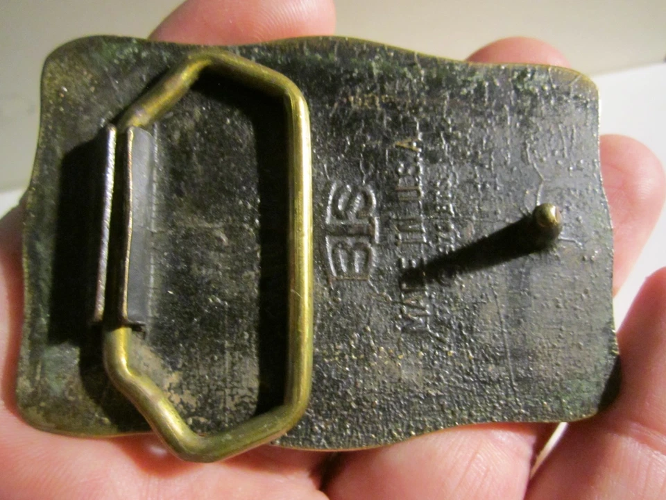 DE COLECCIÓN ESCENA DE CIERVO HEBILLA DE CINTURÓN LATÓN MACIZO - GW-26 Foto 3 de 3