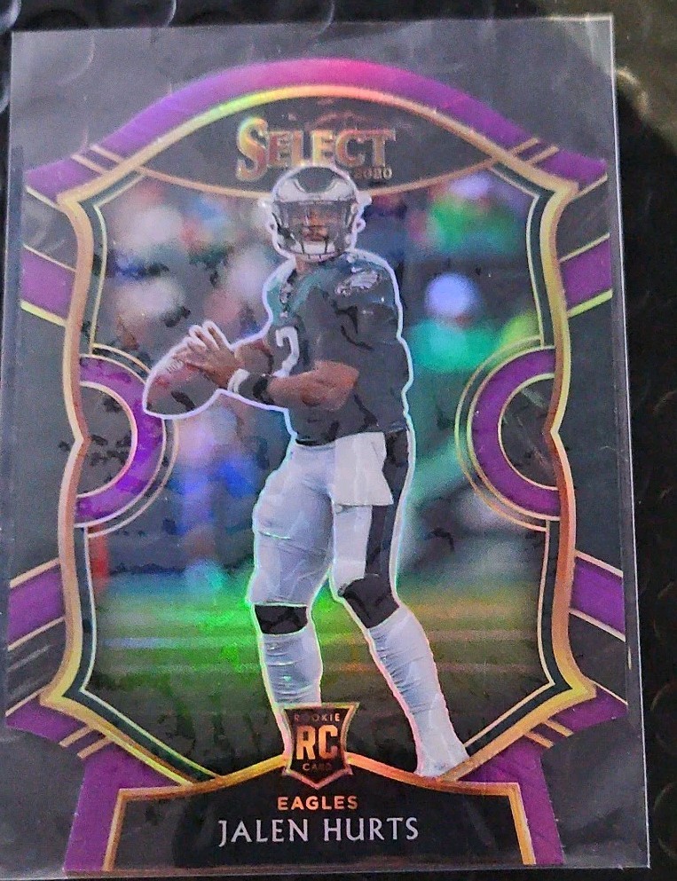 2020 Panini Select - Concourse Jalen Hurts #50 Purple Prizm Die-Cut (RC)