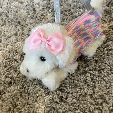 Plush Puppy Dog Stuffed Girls Sequin Purse Shoulder Strap Cute