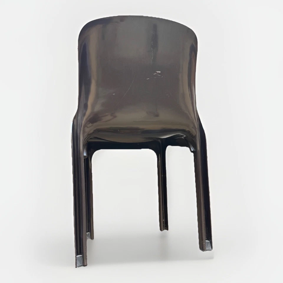 1960’s Vintage Artemide Selene Chairs Vico Magistretti  Brown Plastic Space Age - Image 4 of 4
