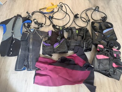 Sherwood Scuba Regulator BCD Wetsuit Lot Dacor US Divers Dorado Gear Assorted