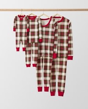 Hanna Andersson Adult Holiday Long John Pajama Set Plaid Organic Cotton Sz Large