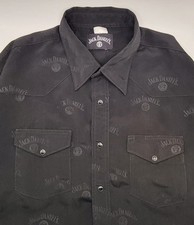 Vintage Jack Daniels Long Sleeve Shirt XL Black Pearl Snap Old NO.7 Brand