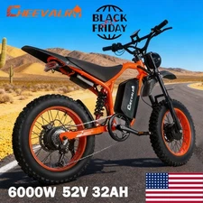 52V 32AH Electric Dirt Bike 6000W Dual Motor E-Bike Off-road E-Motobike Adults