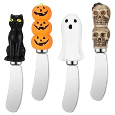 Jingmore 4 Pcs Halloween Cheese Knives Butter Spreader Decor Multipurpose Che...