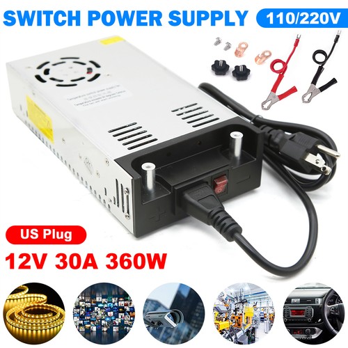 AC 110V/220V To DC 12V 30A 360W Switch Power Supply Adapter For LED Strip Light