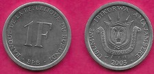 BURUNDI 1 FRANC 2003-PM UNC ARMS ABOVE DATE,DENOMINATION,National arms, date bel