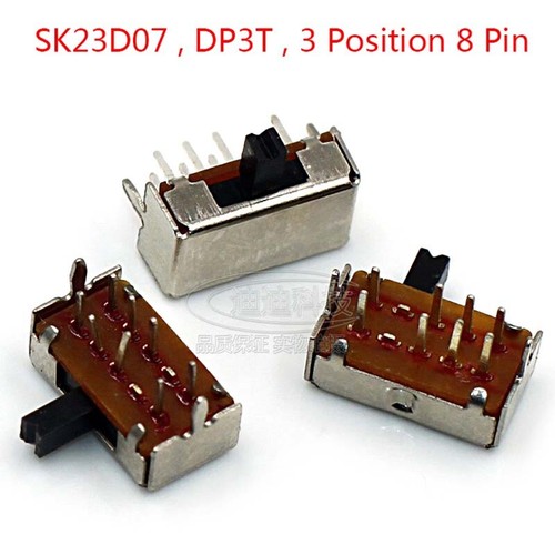 Slide Switch DP3T 2P3T ON-ON-ON 3 Position 8 Pin PCB Panel Microswitch Switch - Bild 2 von 4